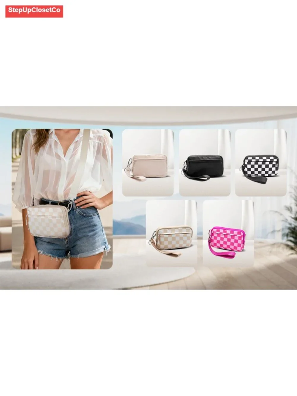 Wristlet Wallets for Women Nylon RFID Crossbody Bag Convertible